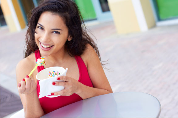 Enjoy a bowl of healthy, all-natural frozen yogurt